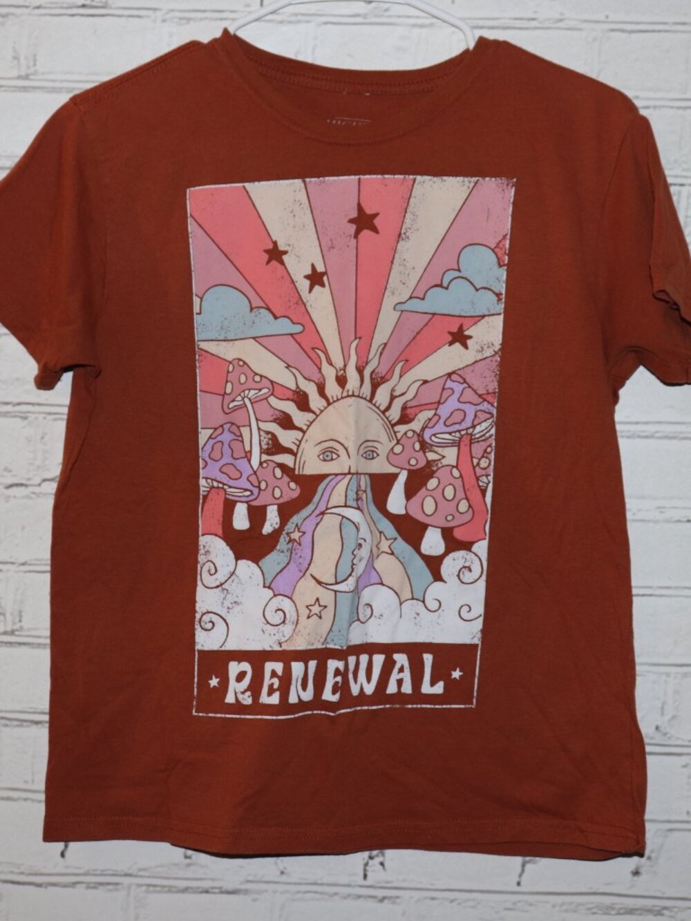 🔮 Mighty Fine “Renewal” Graphic Tee · Women’s M